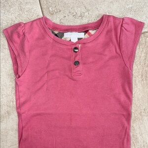 Burberry Pink Cap Sleeve Tee Short Sleeve